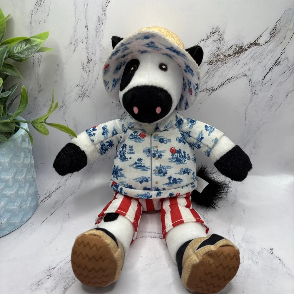 Chick-fil-A Summer 2025 Plush Cow Doll Toy Blue Tropical Island Shirt Cabana 7